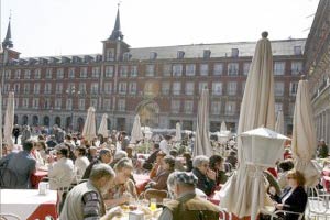Madrid la Plaza Mayor en Semana Santa