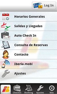 Aplicacin de Iberia para Android