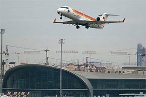 Aeropuerto español con trafico