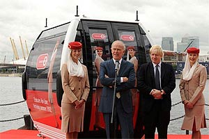 Tim Clark, presidente de Emirates y Boris Jonson, alcalde de Londres.