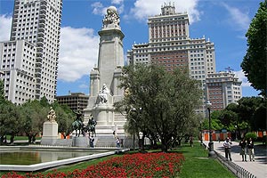 Vista de la Plaza de Espaa de Madrid 