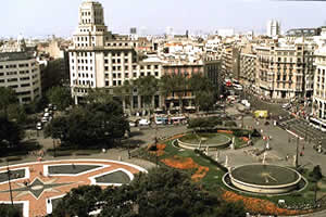 Vista de la Plaza de Cataluña de Barcelona