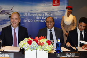 Presentación del nuevo servicio de Emirates en Barcelona