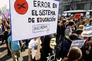 Manifestacin estudiantil en Barcelona, el pasado mes de julio