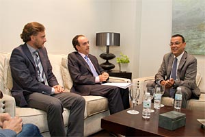 Reunión del consejero, Rafael Rodríguez con Ignacio Caraballo, presidente de la Diputación Provincial