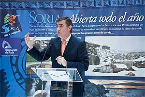 Antonio Pardo, presidente de la Diputación de Soria durante la presentación