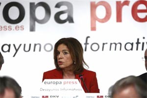 Ana Botella, alcaldesa de Madrid, en un momento de su intervención