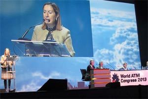 Ana Pastor, ministra de Fomento durante el Congreso Mundial de Gestión de Tráfico Aéreo