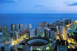 Vista aérea de la ciudad de Málaga