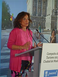 La alcaldesa de Madrid, Ana Botella durante su intervención del acto